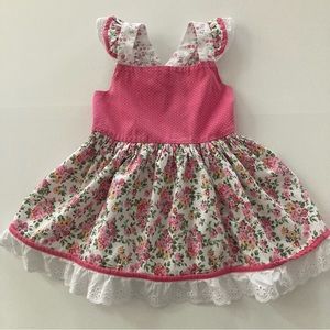 Ricrac & Ruffles Girls 8 Pink Ruffle Tunic Spring Summer